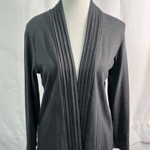 LL Bean Women's‎ Sz SP Heather Gray Open Front Cardigan Classic Professional EUC